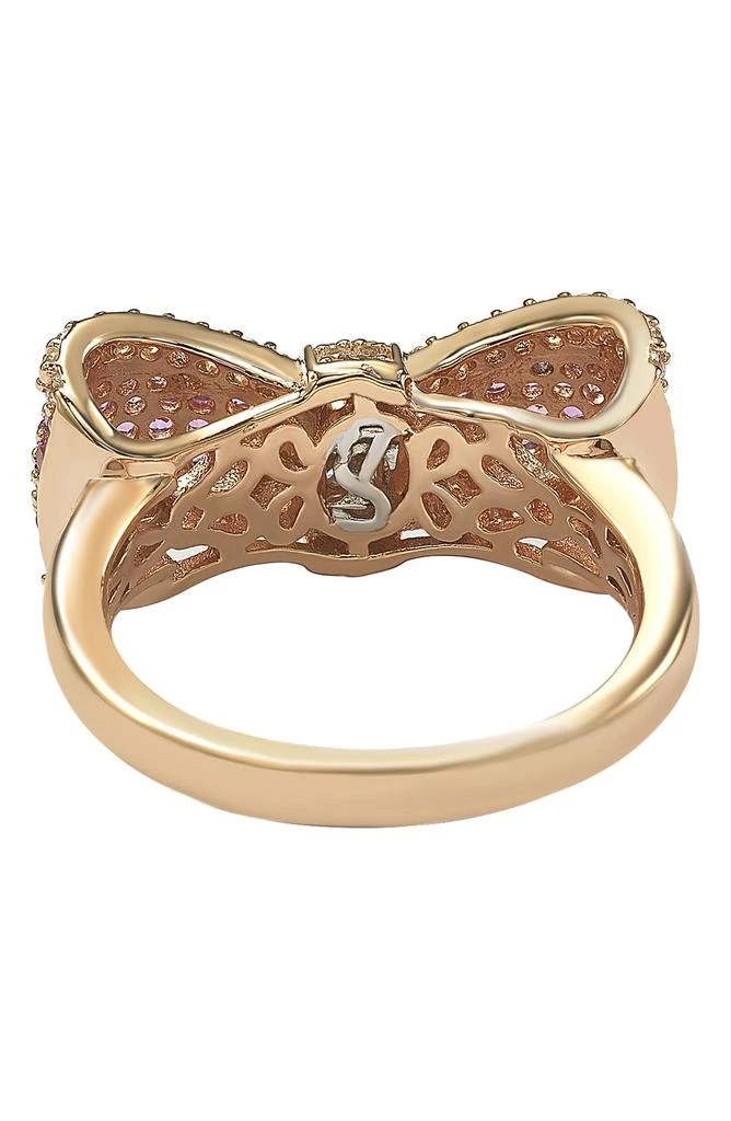 Suzy Levian Sterling Silver 
Pink Sapphire Bow Ring 2