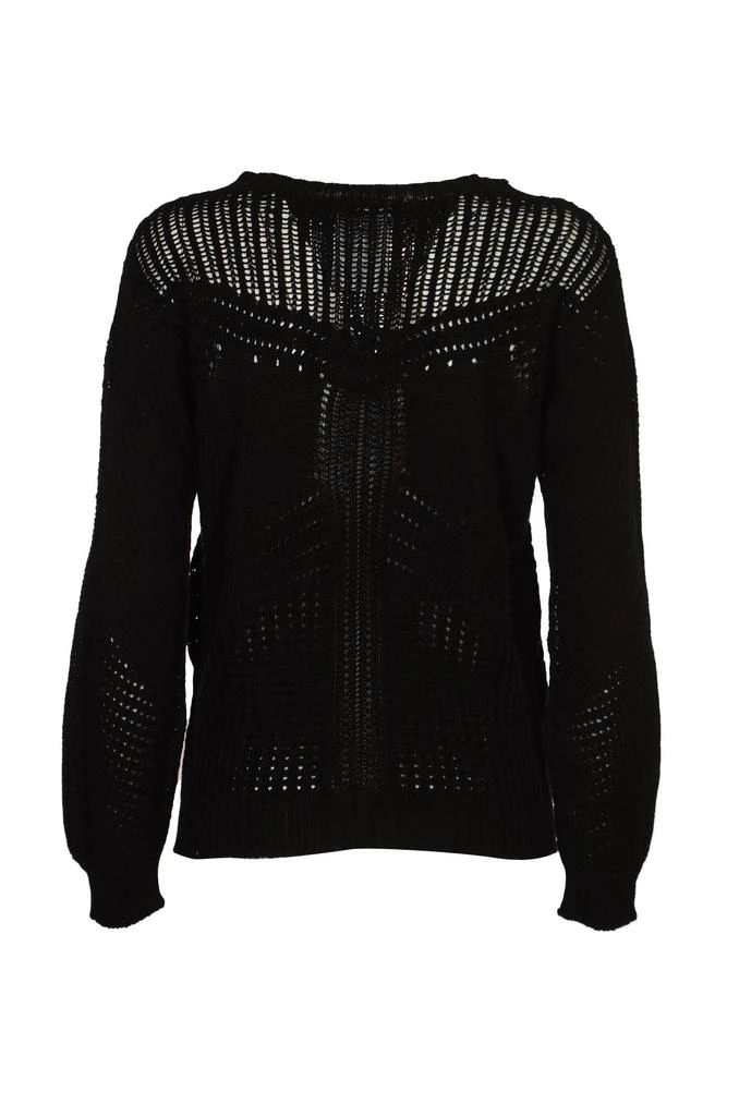 Alberta Ferretti Rib Trim Perforated Knit Sweater 2