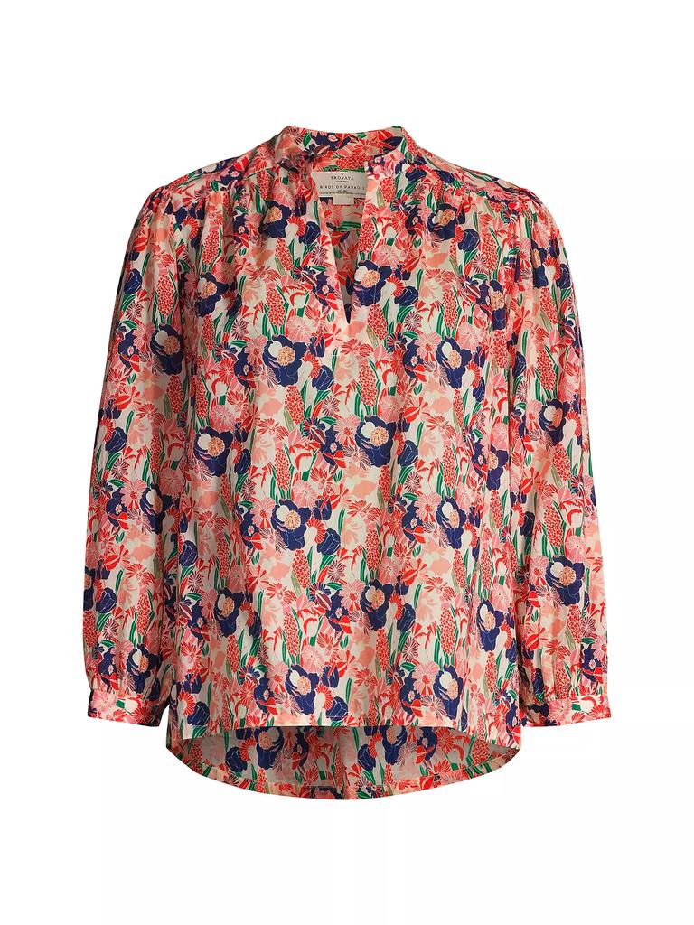 Birds of Paradis Bailey Floral Cotton Blouse