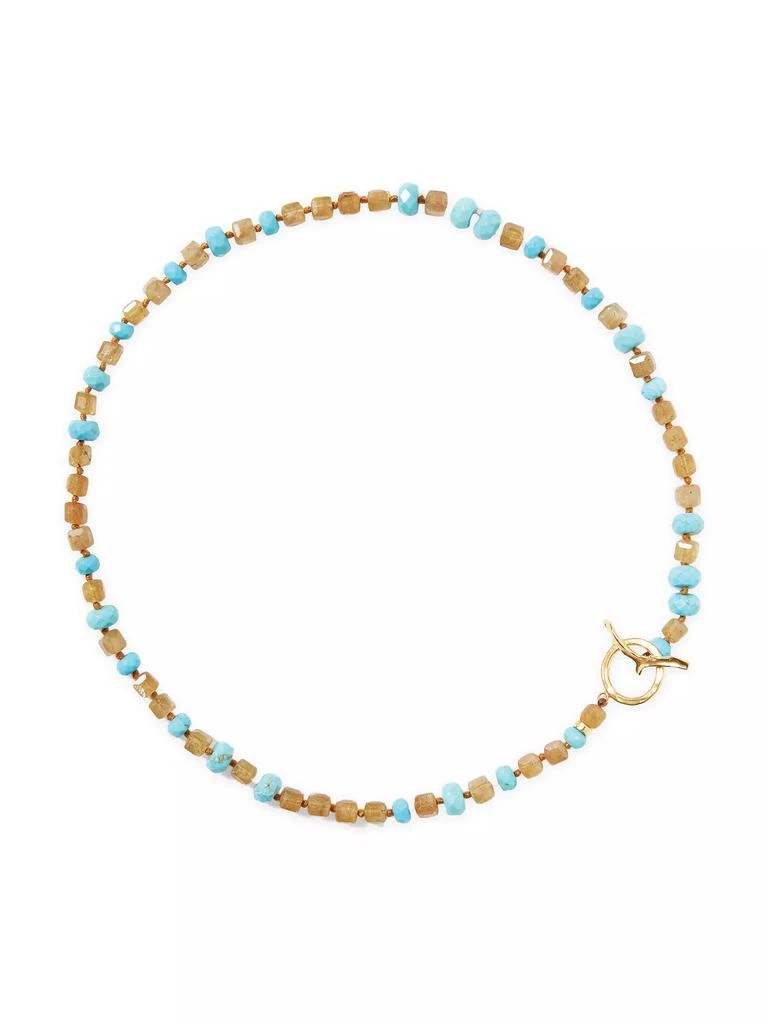 Chan Luu 18K Gold-Plated, Turquoise & Yellow Apatite Toggle Necklace 1