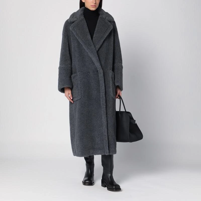 Max Mara Grey Teddy coat in wool and alpaca 3