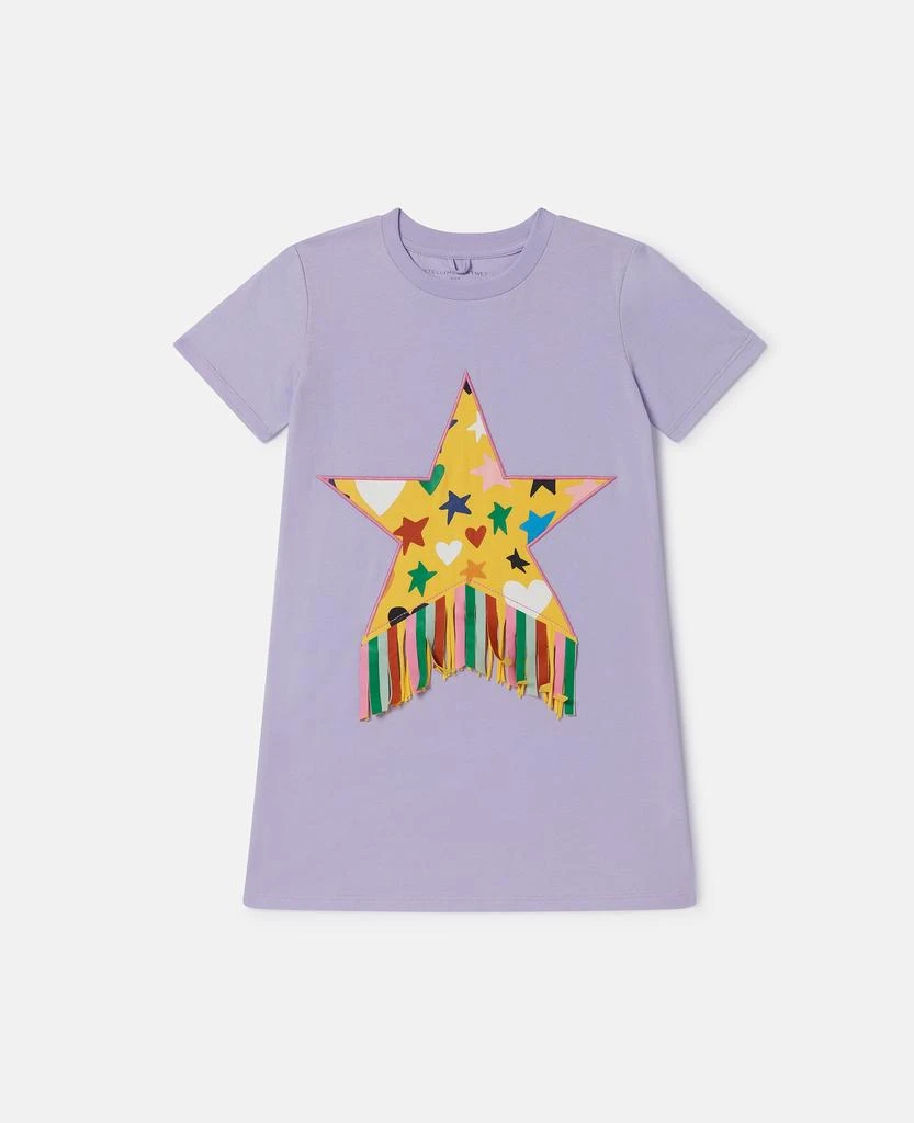 Stella McCartney Stella McCartney - Star Graphic Fringe T-Shirt Dress, Purple, Size: 3 1