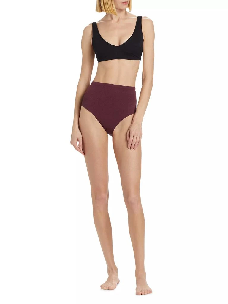 SPANX Textured Pique Plunge Bikini Top 2