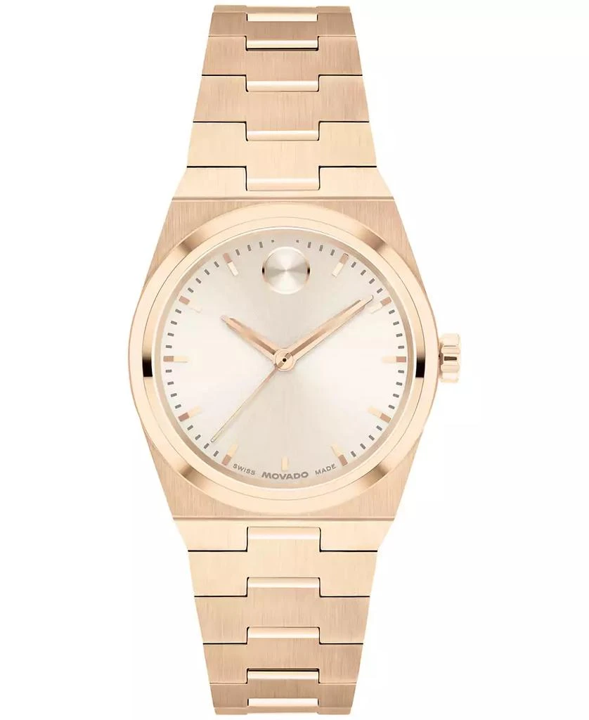 Movado Women's Bold Quest Swiss Quartz Ionic Plated Light Rose Gold Steel Watch, 28mm 1