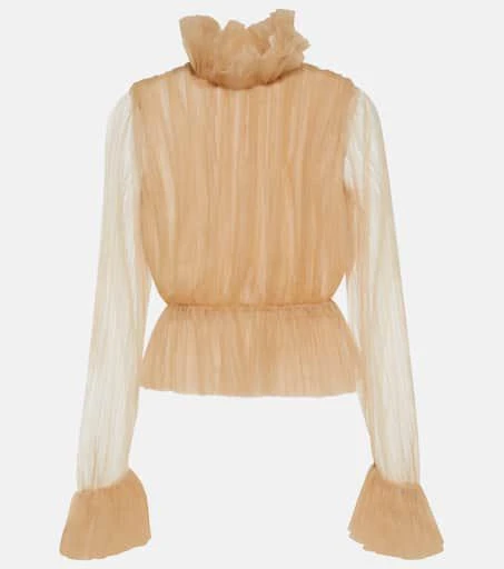 Khaite Tulle-trimmed top 1