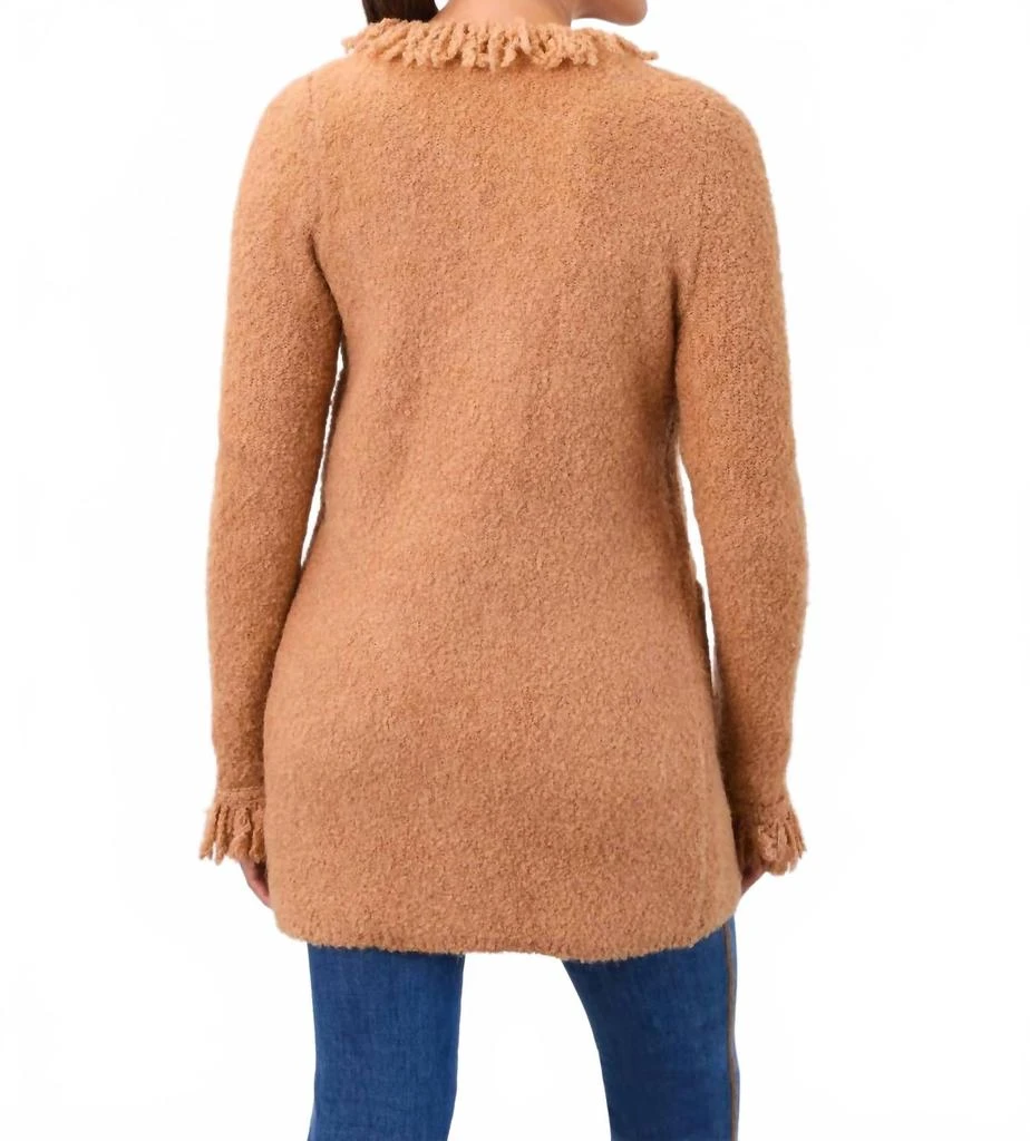 FDJ Fringed Cardigan Coat In Camel 2