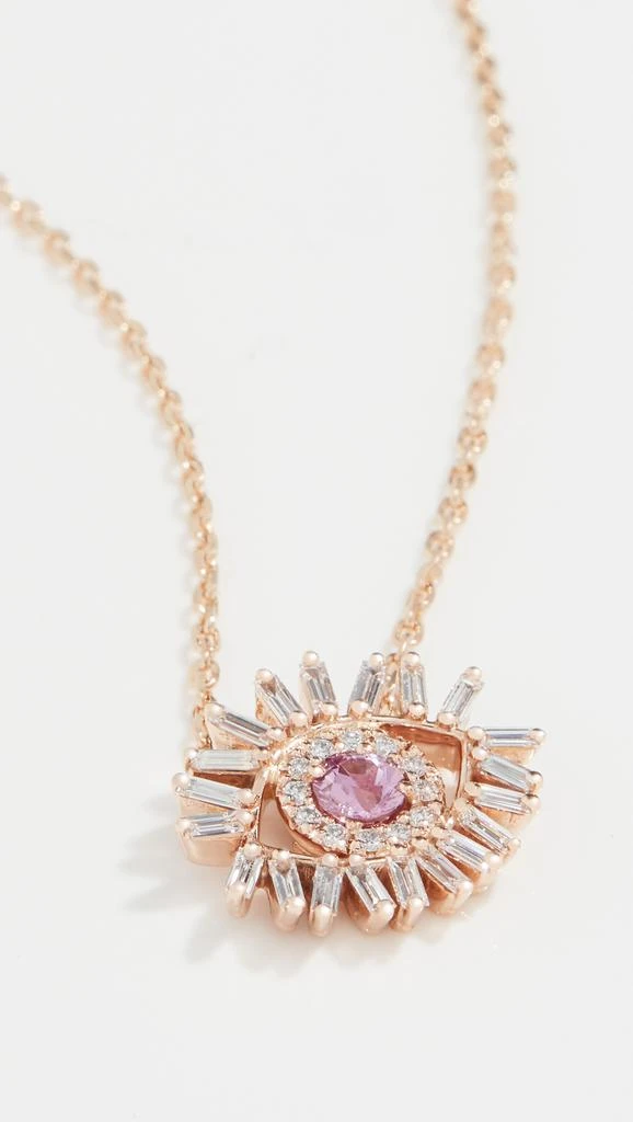 Suzanne Kalan 18k Rose Gold Mini Evil Eye Necklace 4