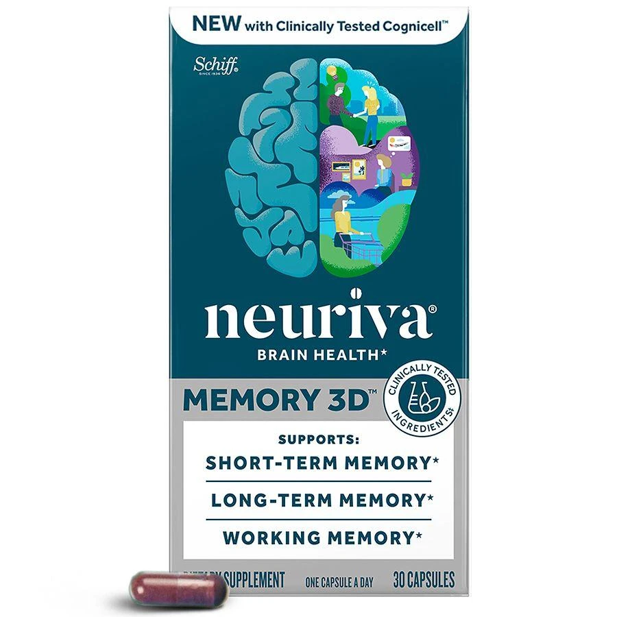 Neuriva Memory 3D Brain Supplement - Decaffeinated Nootropic Capsules