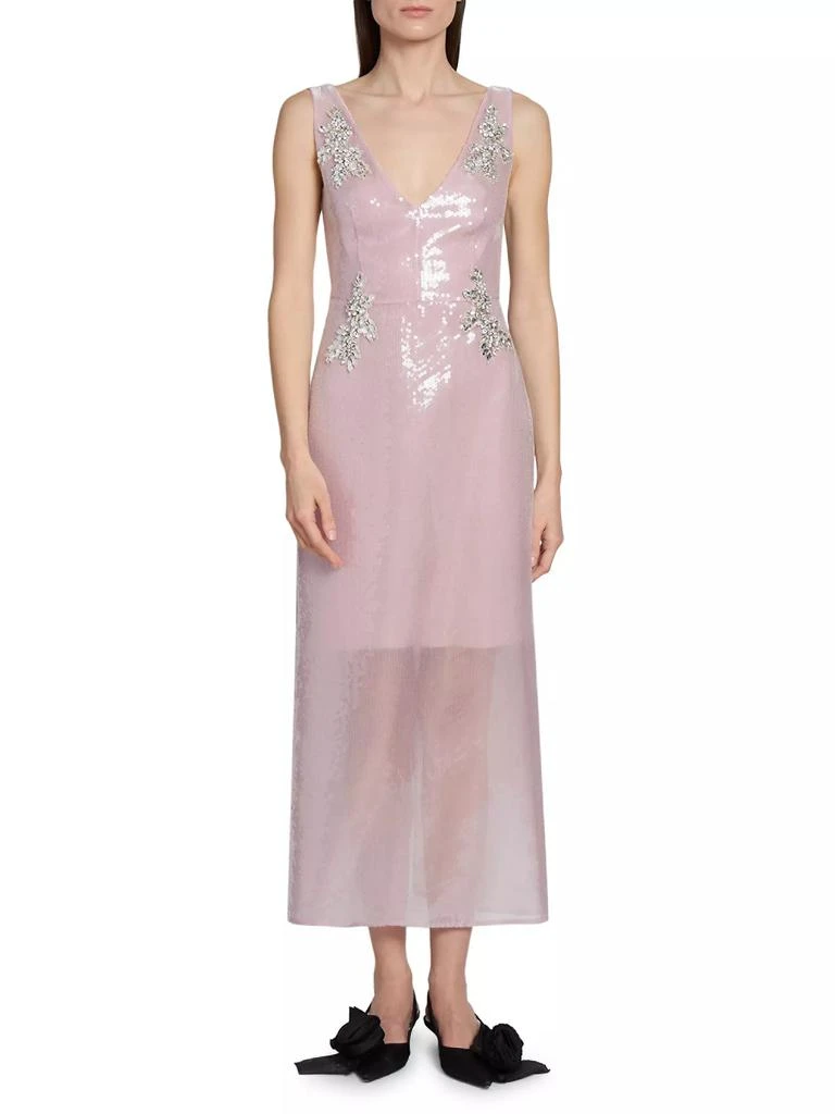 Erdem Sequin Embellished V-Neck Maxi Dress 3