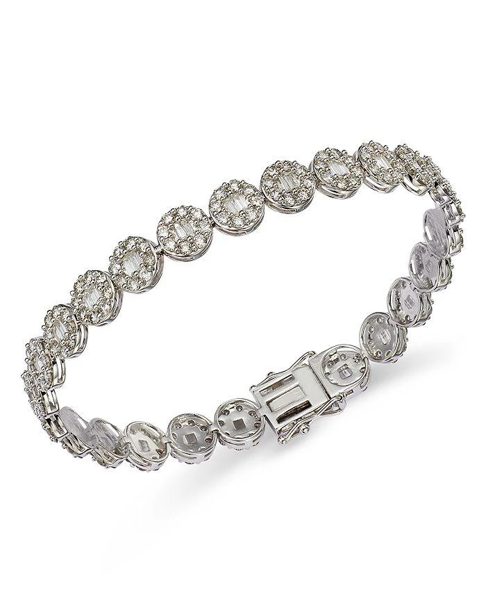 Bloomingdale
s Diamond Round
Baguette Halo Link Bracelet in 14K White Gold, 5.0 tcw