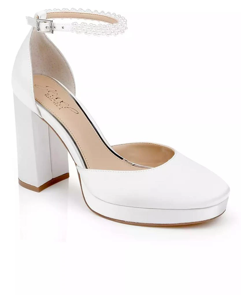 Badgley Mischka Women's Noble Bridal Block Heel Pumps 1