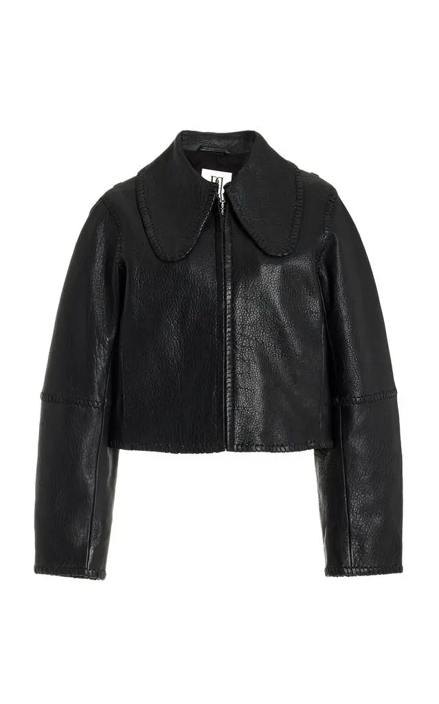 BY MALENE BIRGER By Malene Birger - Rowani Cropped Leather Jacket - Black - FR 44 - Moda Operandi 1