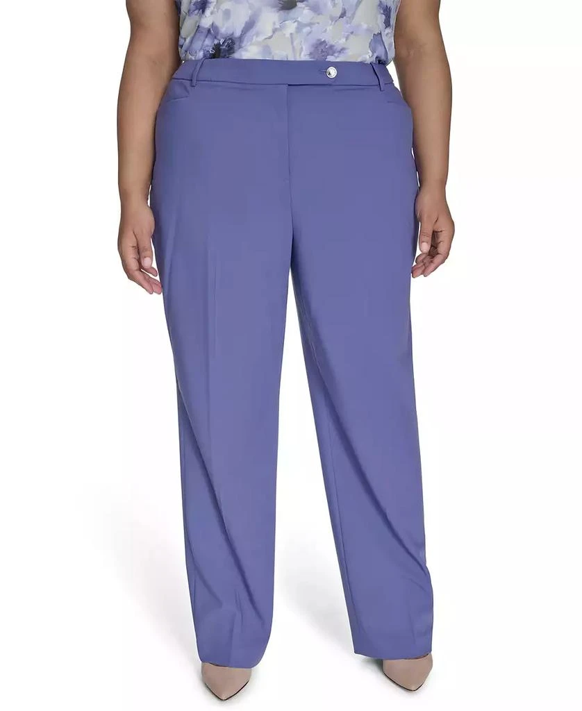 Calvin Klein Plus Size Lux Modern Fit Wide-Leg Pants 1