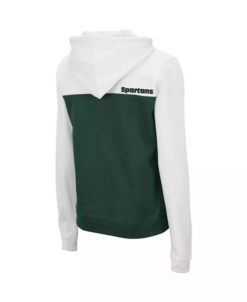 Colosseum Women's White, Hunter Green Michigan State Spartans Aidan Half-Zip Hoodie