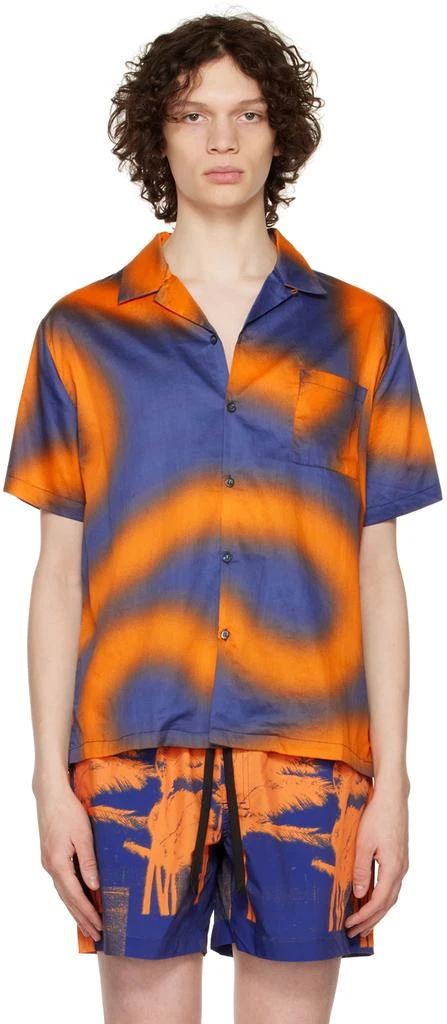 Double Rainbouu Orange & Blue Printed Shirt 1