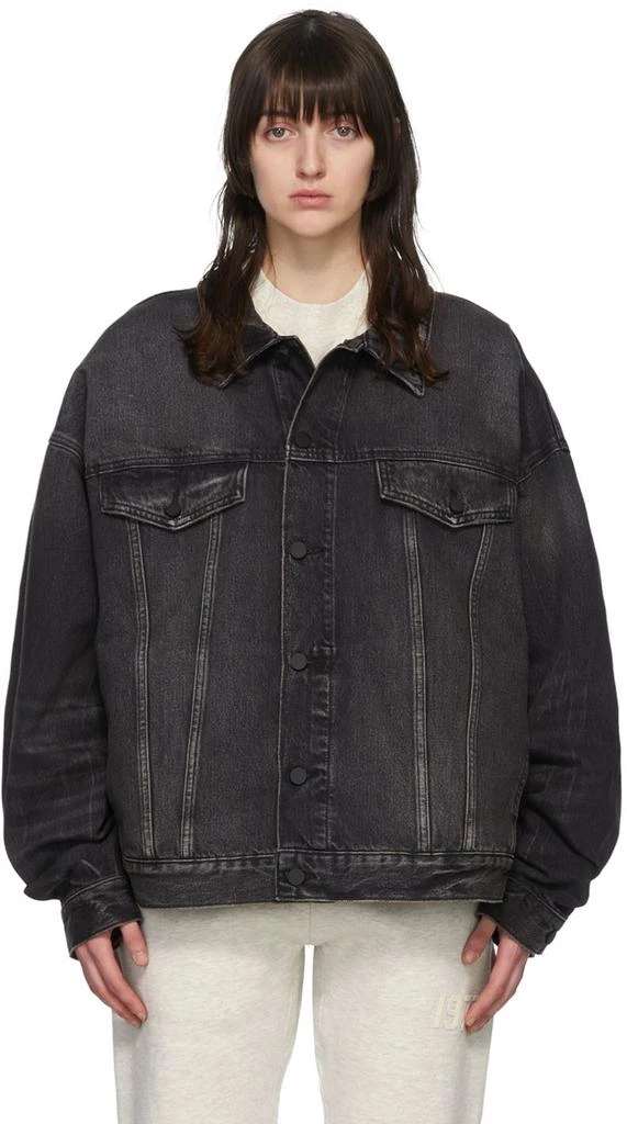 Essentials Black Faded Denim Jacket 1