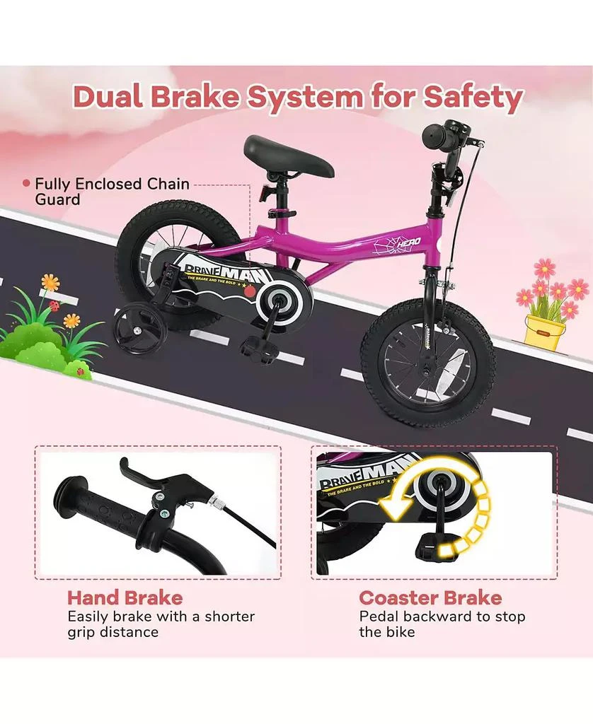 Mecale 12-Inch Kids Bike with Removable Training Wheels-Brave Hero 4