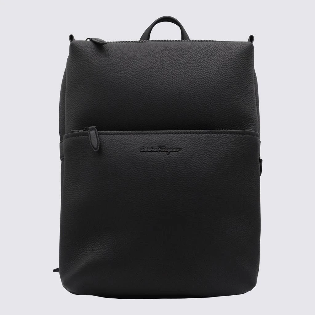 Salvatore Ferragamo Salvatore Ferragamo Black Leather Backpack 1