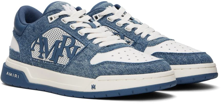 AMIRI White & Blue Vintage Denim Classic Low Sneakers 4