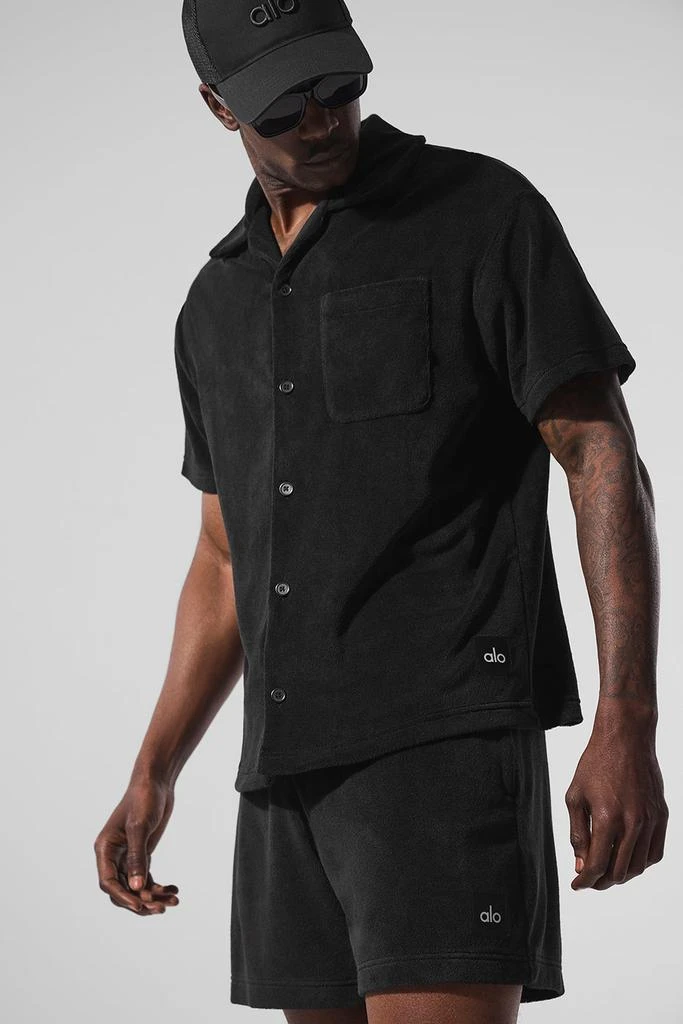 Alo Coastal Terry Button Up - Black 5