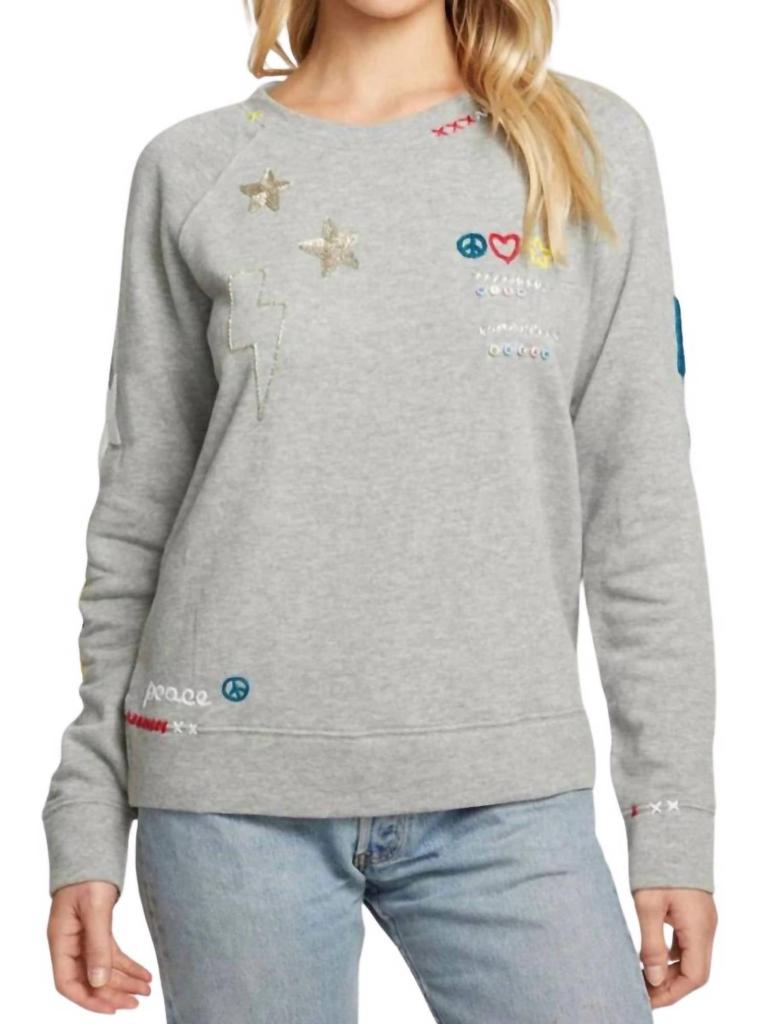 Chaser Chaser - Peace Fleece Long Sleeve Pullover Top