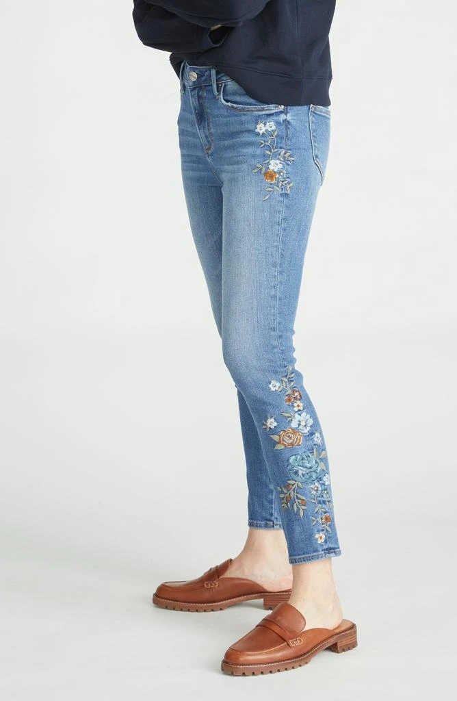 Driftwood Jackie High Waist Floral Embroidered Skinny Jeans 4