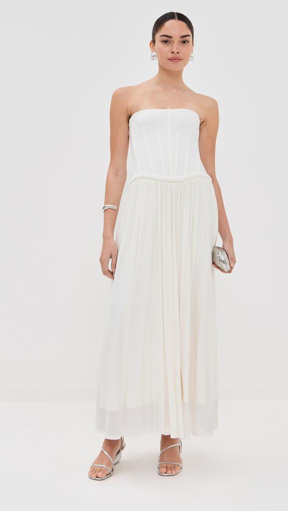 ワンピース SIMKHAI SS25 ADALYS BUSTIER DRESS (2251197SJ IVORY) SIMKHAI Arie Strapless Bustier Midi-Dress | Saks Fifth Avenue