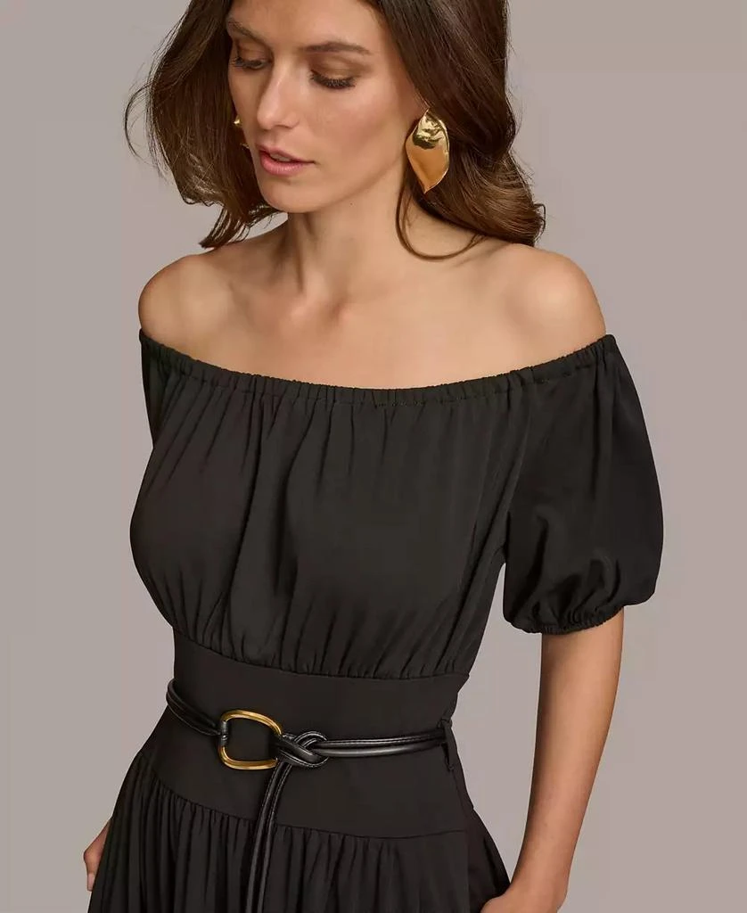 Donna Karan Donna Karan Women's Off-The-Shoulder Belted Jersey Dress 6