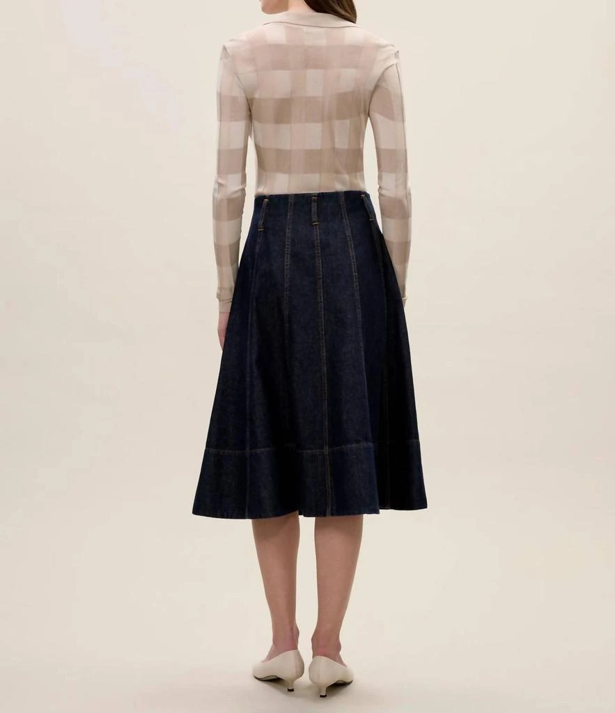 Rebecca Taylor Sheer Gingham Sweater In Sand 2