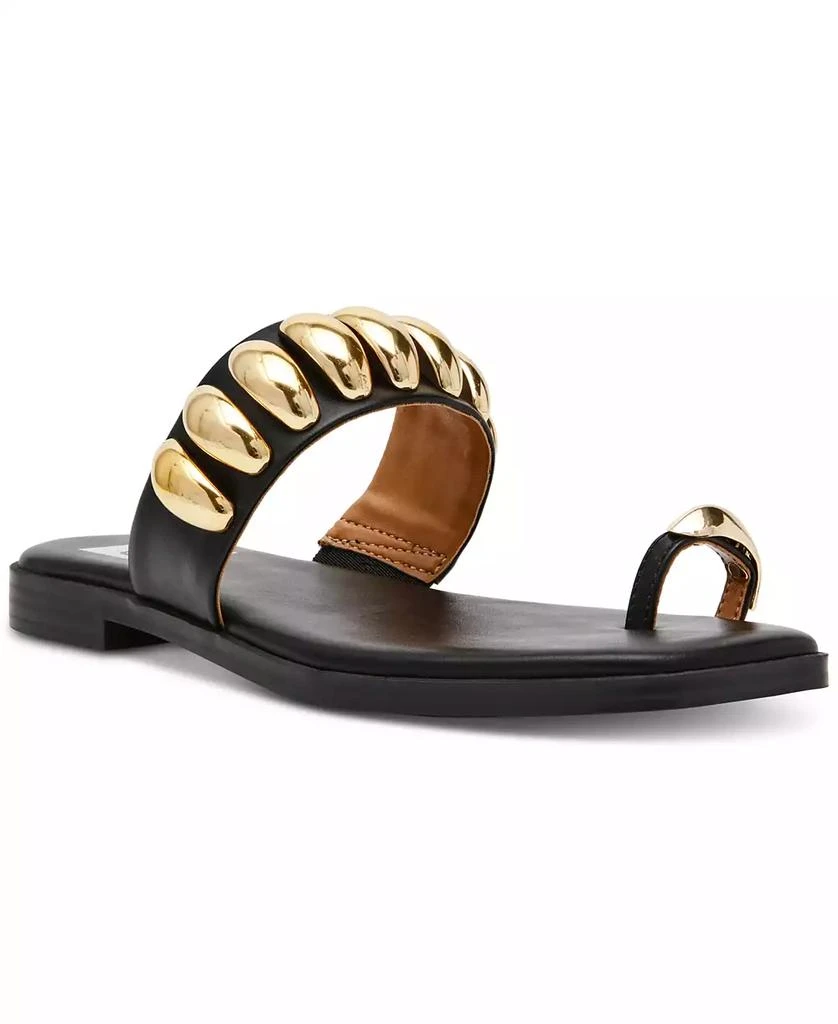 DV Dolce Vita Moon Embellished Gold Toe Ring Flat Sandals 1