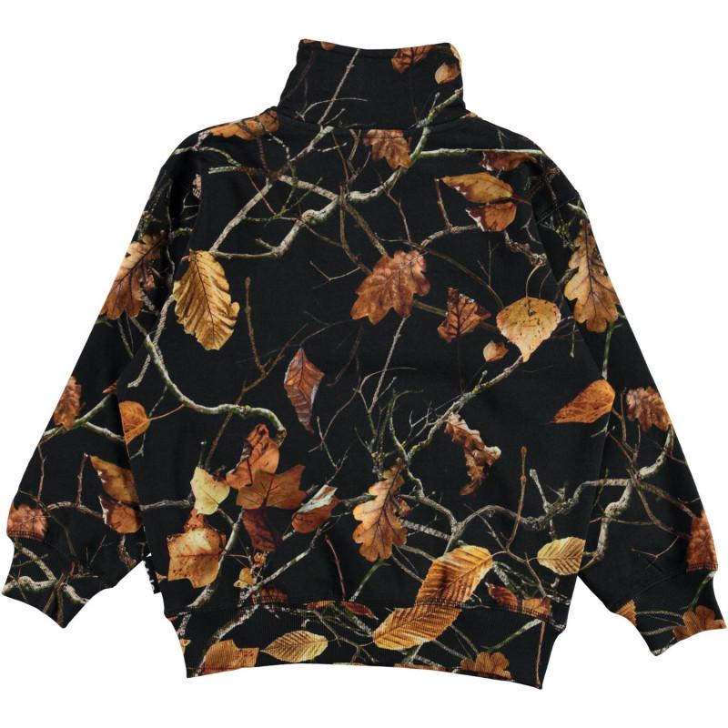 MOLO Autumn leaves print zipped jacket in black