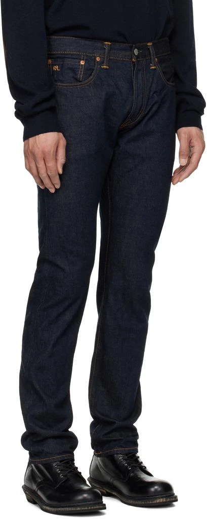 RRL Navy Slim Fit Once-Washed Selvedge Jeans 2