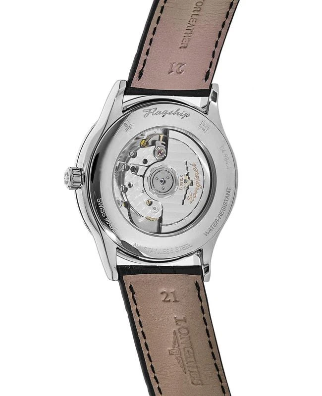 Longines Longines Flagship Automatic Black Dial Black Leather Strap Unisex Watch L4.984.4.52.2 2