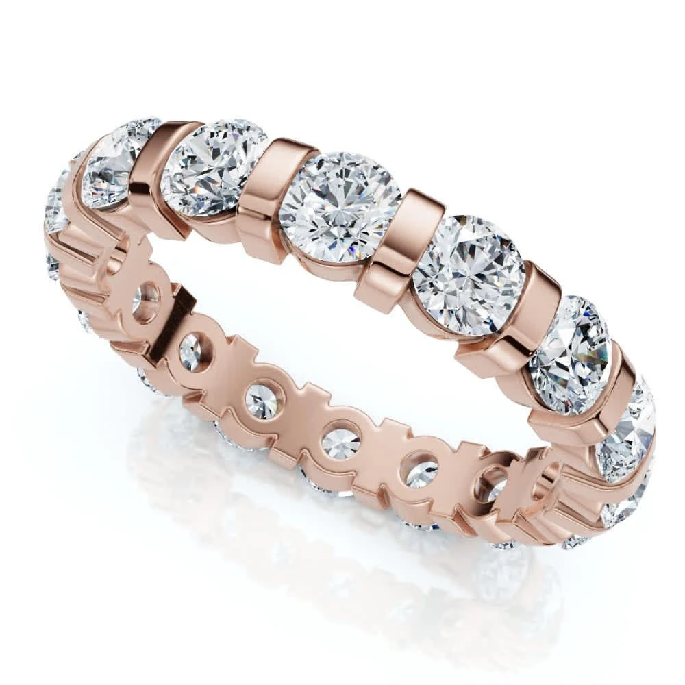Shop 2 1/3Ct Bar Set Diamond Lab Grown Eternity Ring 14k Gold on Sale ...
