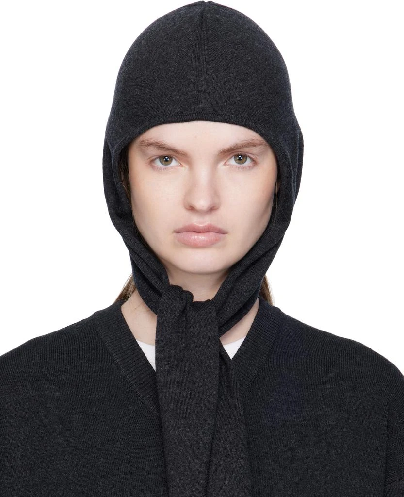 Lemaire Gray Fine Wool Head Scarf Hood