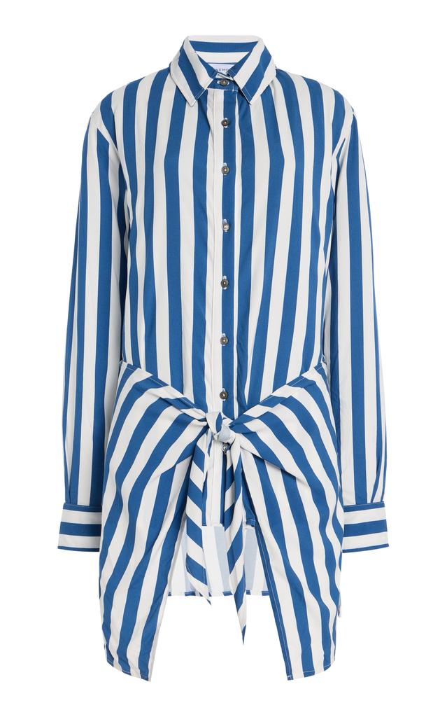 Anemos Anemos - L.A. Striped Stretch-Twill Mini Wrap Shirt Dress - Stripe - L - Moda Operandi