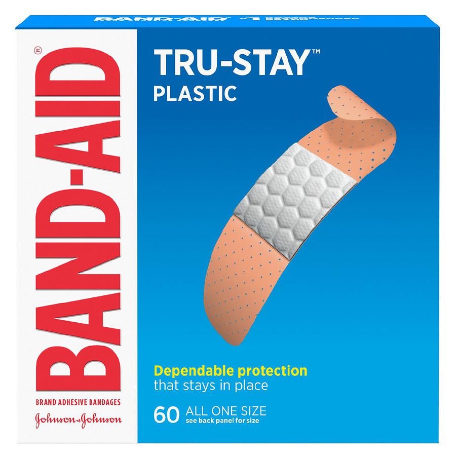 Band-Aid Tru-Stay Plastic Strips Adhesive Bandages All One Size