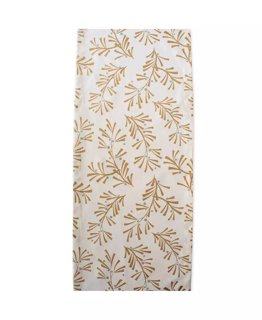 Design Imports Metallic Holly Leaves Table Runner 2