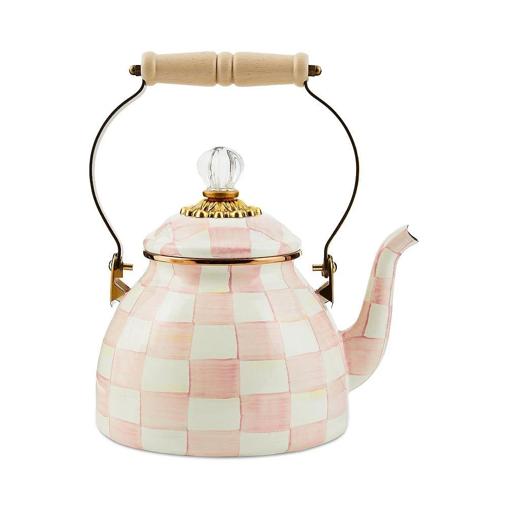 MacKenzie-Childs Rosy Check Enamel Tea Kettle, 2-Qt. 1