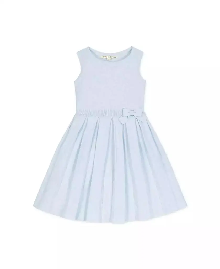 Hope & Henry Big Girls Hope and Henry Heirloom Sleeveless Pleated Sweater Dress with Bow