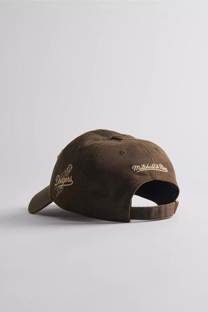 Mitchell & Ness Mitchell & Ness MLB Los Angeles Dodgers Leather Dad Hat 3