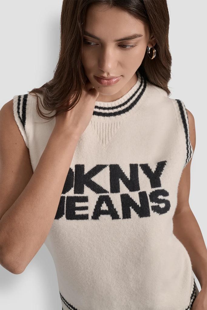 DKNY LOGO-JACQUARD SWEATER VEST - Gilets - BeyondStyle