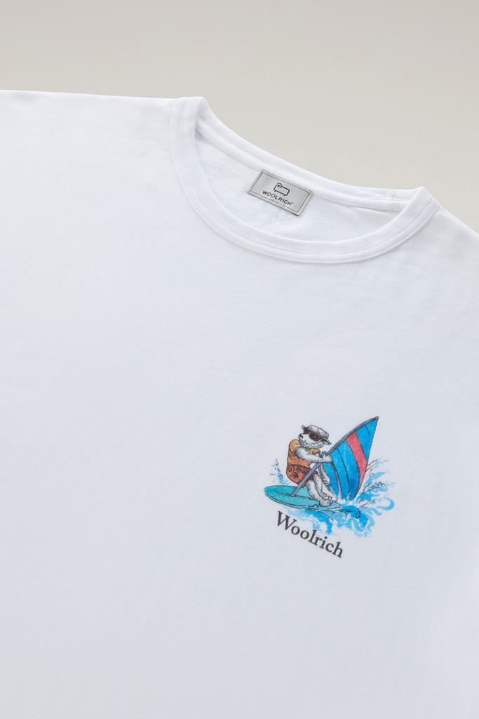 Woolrich Pure Cotton T-shirt with Graphic Print - Men - Blue