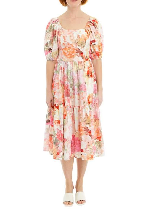 Vince Camuto Camuto Womens Puff Sleeve Dress 1