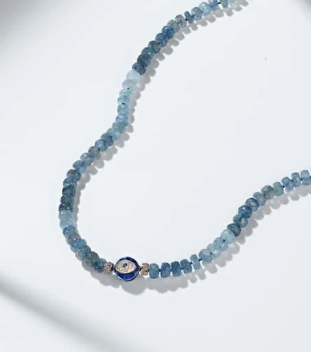 Ileana Makri Sterling silver (925) beaded necklace with gemstones 4