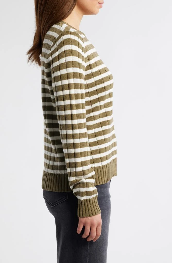 Caslon Stripe Crewneck Rib Sweater 3