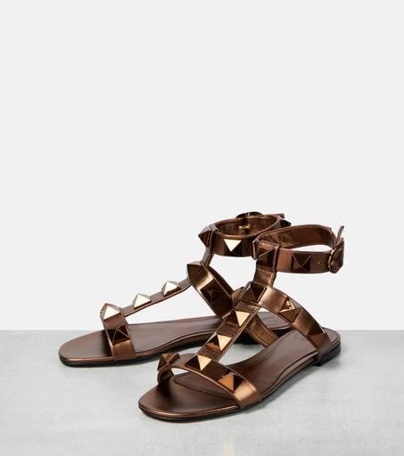 Valentino Roman Stud metallic leather sandals 5