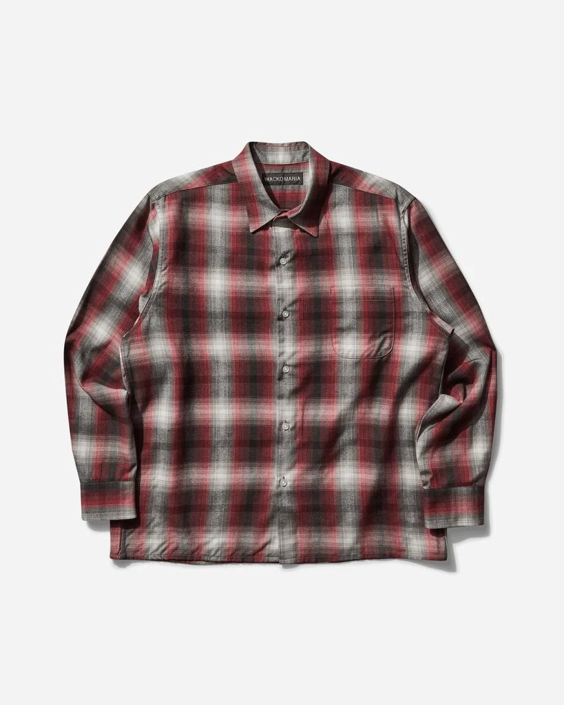 Wacko Maria Men's Regular Collar Shirt  (Type-5) Red 1