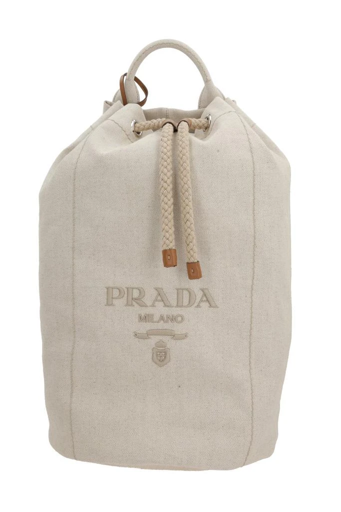 Prada Prada Logo-Printed Drawstring Backpack 1