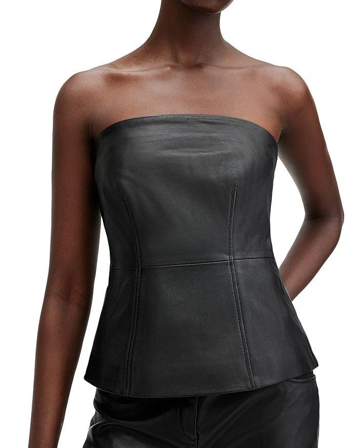ALL SAINTS Imago Leather Bodice Top 4